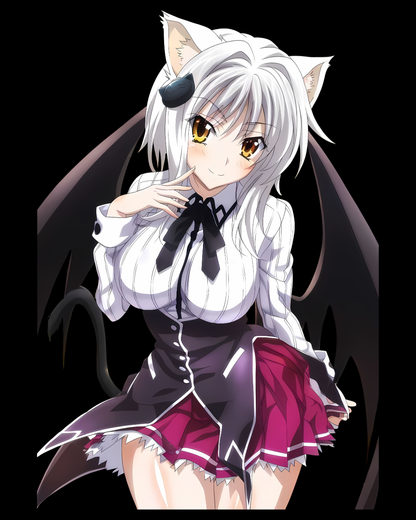 Koneko Toujou High School DxD Anime Graphic Oversized Black T-Shirt