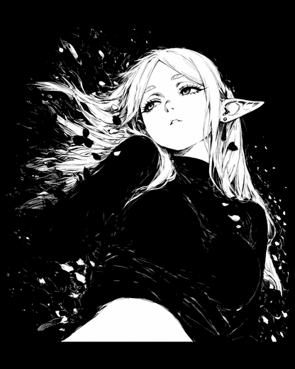 Frieren Anime Elf Graphic Oversized T-Shirt