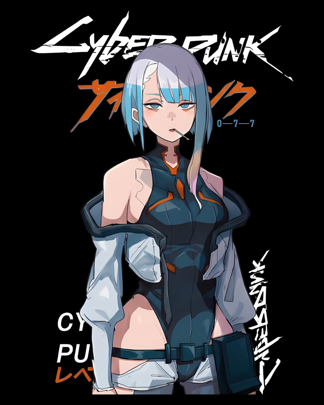 Cyberpunk Anime Lucy Oversized Graphic Tee