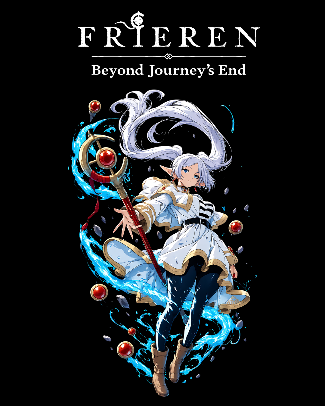 Frieren Beyond Journey's End Anime Oversized Graphic T-Shirt