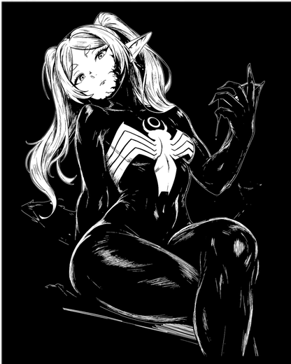 Venomized Anime Elf Girl Symbiote Manga Waifu Graphic T-Shirt