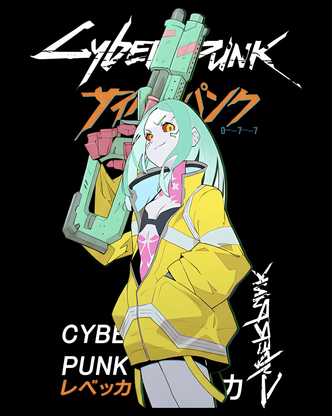 Rebecca Cyberpunk Edgerunners Anime Oversized Graphic Tee