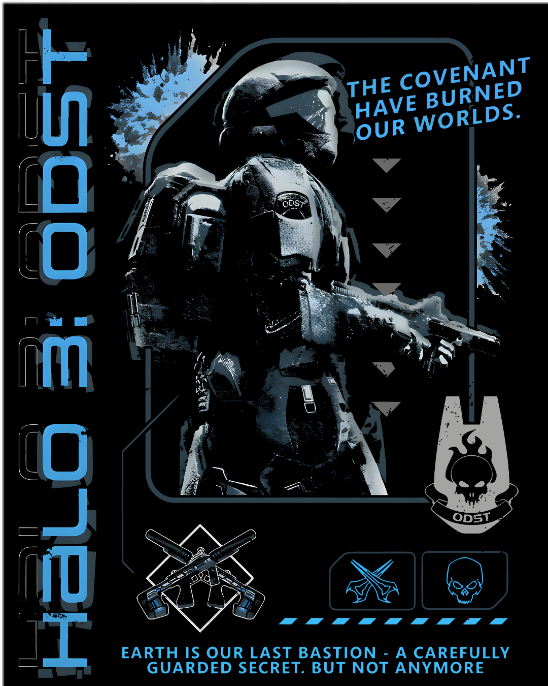 Halo 3 ODST Vintage Graphic T-Shirt