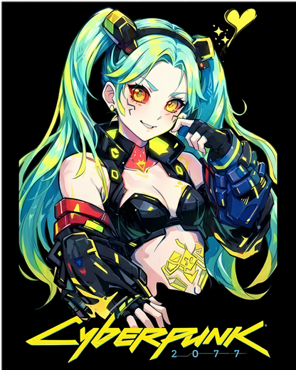 Rebecca Cyberpunk Edgerunners Anime Oversized Graphic Tee