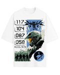 Halo Master Chief Spartan Blue Team 117 Oversized Graphic T-Shirt