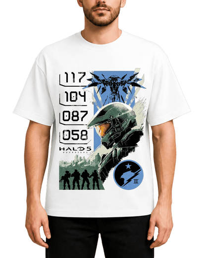 Halo Master Chief Spartan Blue Team 117 Oversized Graphic T-Shirt