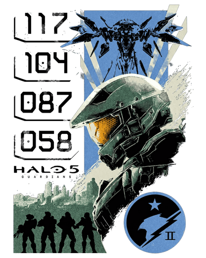 Halo Master Chief Spartan Blue Team 117 Oversized Graphic T-Shirt