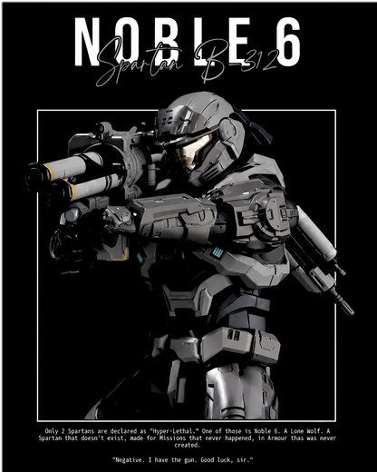 Halo Reach Noble 6 Spartan B312 Graphic Oversized T-Shirt